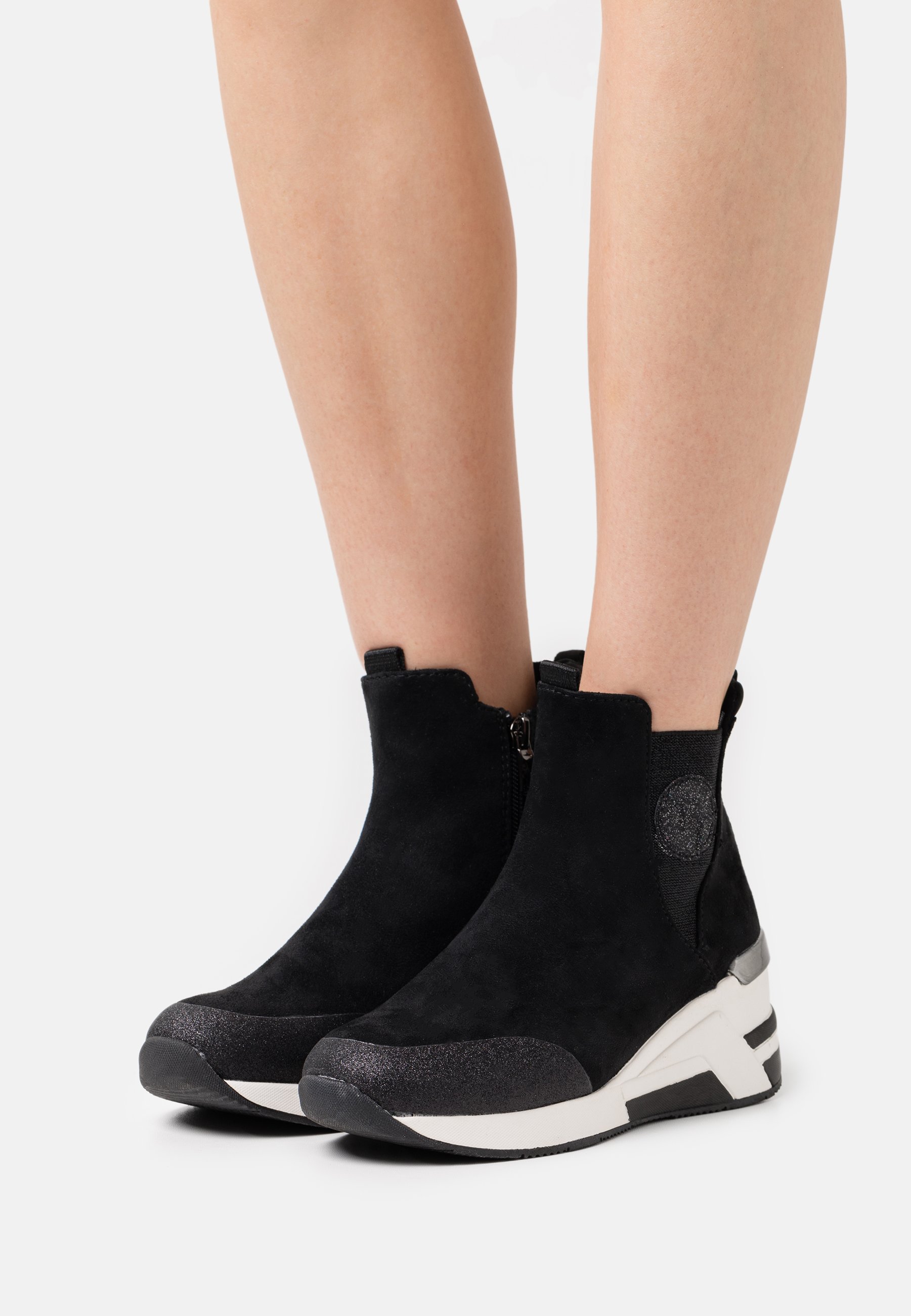 TOM TAILOR Enkellaarsjes met plateauzool - black/Zwart - Zalando.nl
