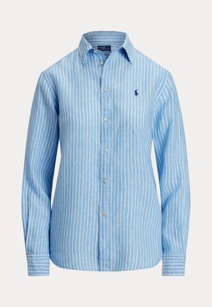 Polo Ralph Lauren CLASSIC FIT STRIPED LINEN SHIRT - Skjortebluse - light blue/white