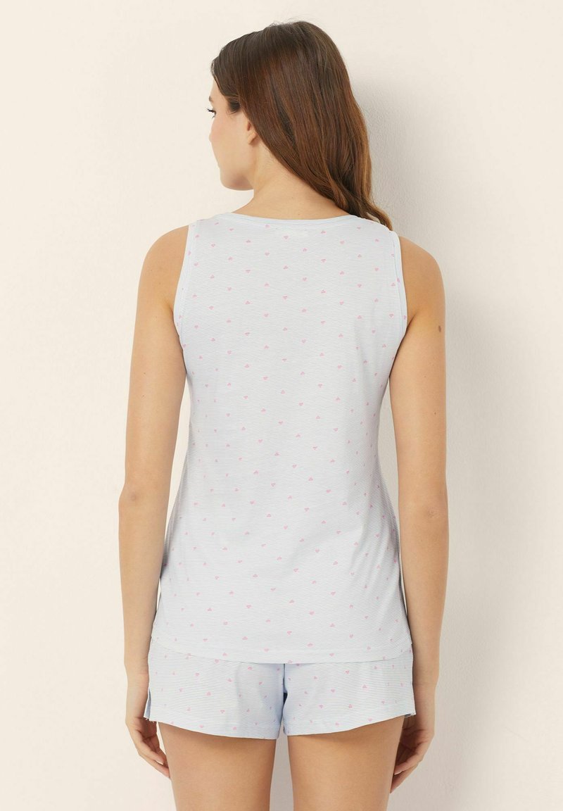 Débardeur Femme En Viscose Blanc - Impression Géométrique Bleue - Taille 40 - Marque Feeling Blue