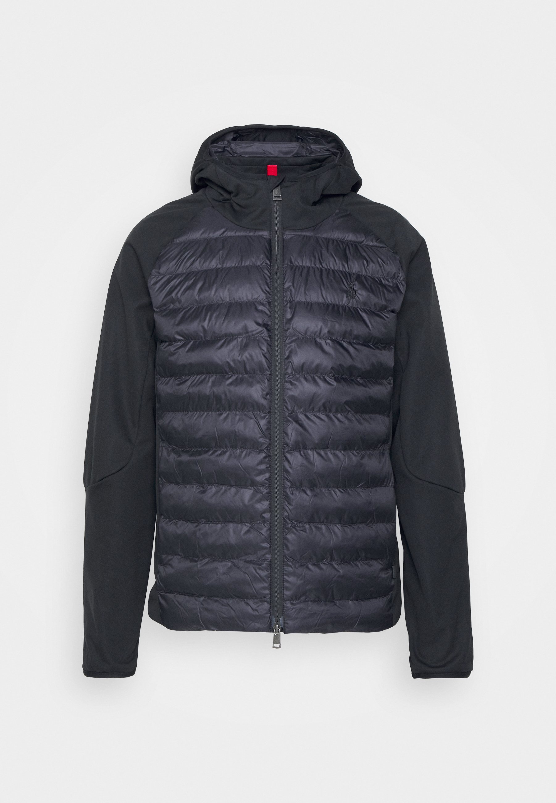 polo ralph lauren black hybrid down hooded jacket