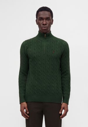 Polo Ralph Lauren CABLE-KNIT QUARTER-ZIP SWEATER - Πουλόβερ - lodgepole pine heather