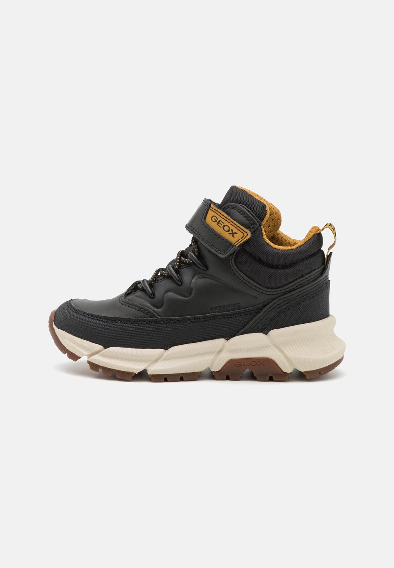 Geox FLEXYPER PLUS BOY - Botines con cordones - black/dark yellow