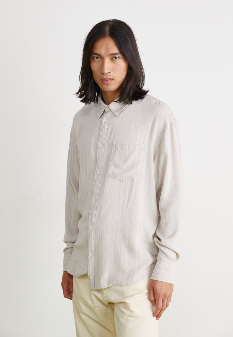 Weekday OVERSIZED BLEND - Skjorta - striped ecru