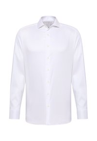 Eterna Camicia Performance Uomo – Slim Fit Bianco, Maniche Lunghe In Tessuto Stretch Rinfrescante, Facile Da Stirare
