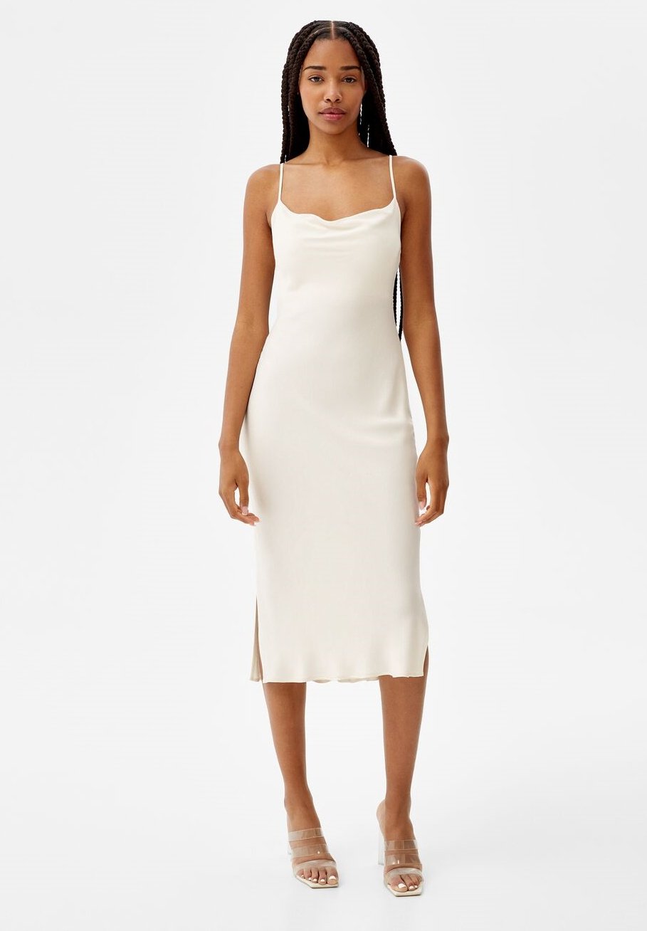 Bershka Freizeitkleid - white/weiß - Zalando.de