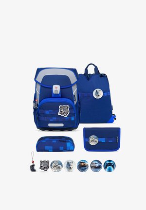 Belmil, SCHULRANZEN MAXI PLUS PREMIUM, 5-TEILIG, BRUST- UND HÜFTGURT,PATCH SET - School set - blau
