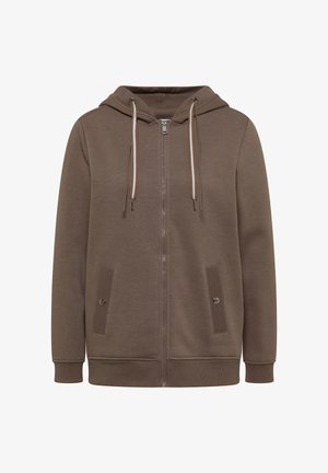 Cecil, SWEATJACKE MIT ANGERAUTER OBERFLÄCHE - Sweatjacke - cocoa taupe