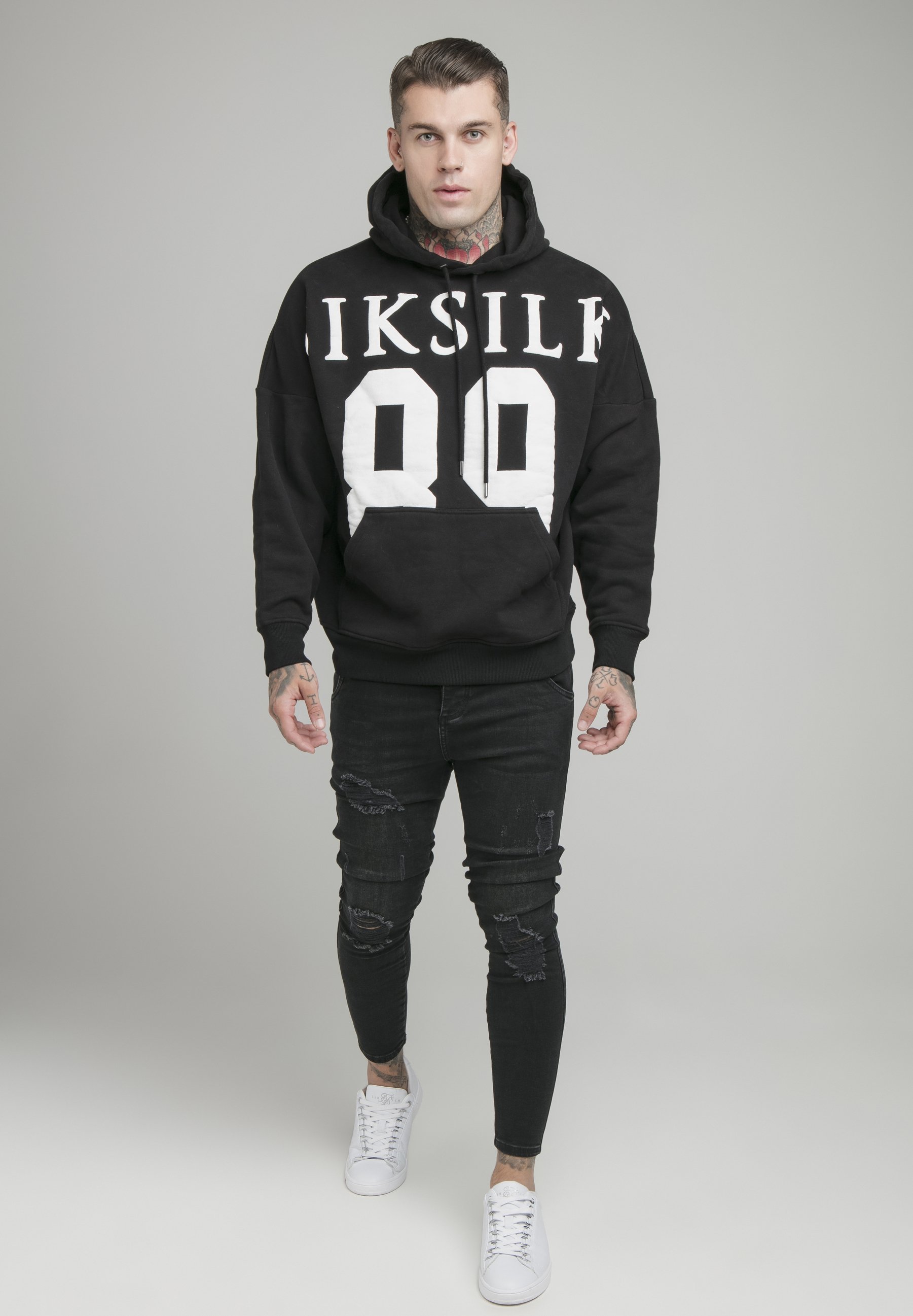 SIKSILK Sudadera - black \u0026 white/negro - Zalando.es