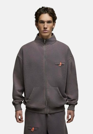 Saē, SWEATSHIRT KACHI ANTHRACITE ACID WASH HOMME - Sweat zippé - gris