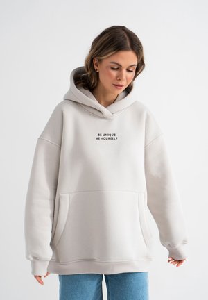 EMBROIDERY - Sweat à capuche - taupe
