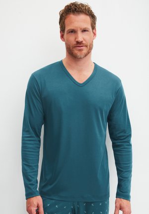 SLEEP FREE LANGARM MIT V-AUSSCHNITT - Nachtwäsche Shirt - deep petrol