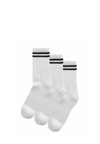 CUSHION 3 PACK WITH ARCH SUPPORT - Nogavice - white black stripe