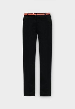 TOM TAILOR, BELTED SLIM - Chino - deep black