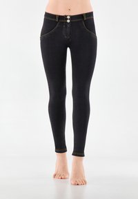 Freddy PUSH UP  - Jeans Skinny Fit - jeans nero cuciture gialle