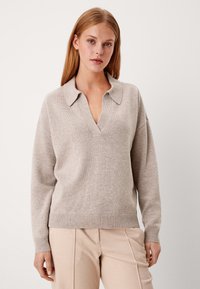 s.Oliver BLACK LABEL À COL  - Sweater - beige melange