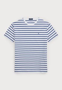 CUSTOM SLIM FIT STRIPED JERSEY T-SHIRT - Camiseta estampada - white/old royal