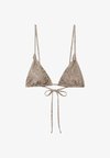 TRIANGLE PRINTED BIKINI TOP - Haut de bikini - beige