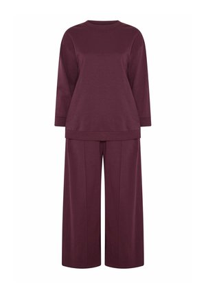 Yours Clothing, PLUS SIZE TROUSER CO-ORDS - Felpa - burgundy