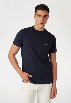 LOGO BRODÉ - Basic T-shirt - bleu foncé