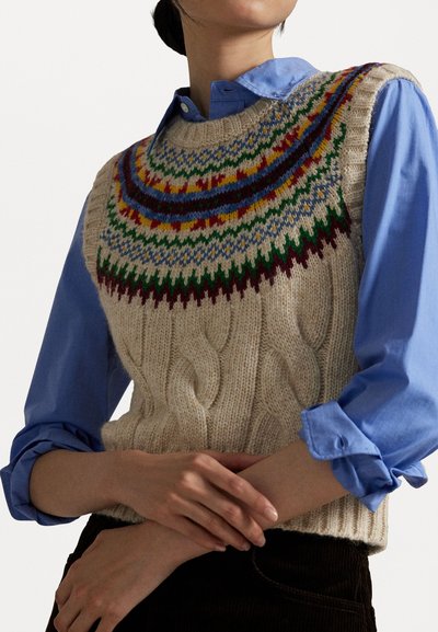 Polo Ralph Lauren FAIR ISLE YOKE SWEATER VEST - Strickpullover - off-white