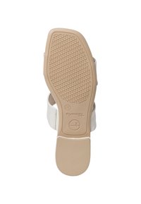 Sandalo bianco con suola in gomma testurizzata, caratterizzato da una struttura in pelle liscia e una soletta imbottita, adatto per un uso casual.