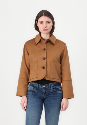 Abercrombie & Fitch Vegan Suede Button-Through Jacket - Light jacket - tannin