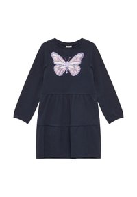 s.Oliver LONGUEUR MIDI À SEQUINS RÉVERSIBLES - Jerseyjurk - navy