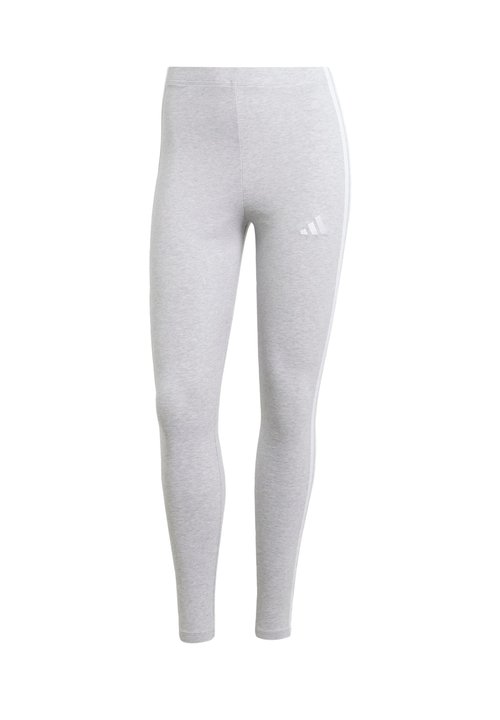 adidas Women's Essentials 3-Stripes Cotton Leggings Light Grey Heather/White — foto 5