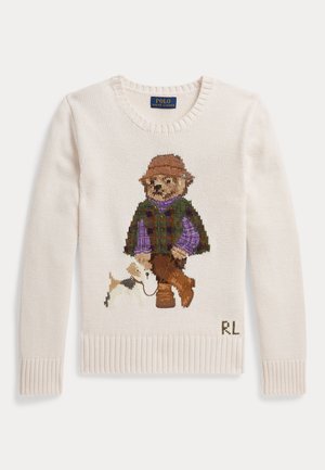 Polo Ralph Lauren, POLO BEAR CREWNECK SWEATER 7-14Y - Maglione - estate cream