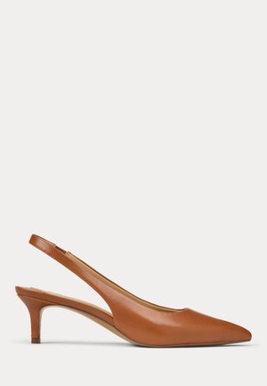 Lauren Ralph Lauren, LOLAH II LEATHER SLINGBACK PUMP - Escarpins - lauren tan