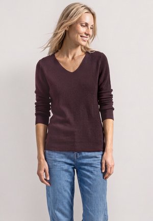 Street One LANGARM PULLOVER MIT V-AUSSCHNITT - Pullover - rustic rouge
