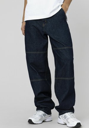 À DÉCOUPES - Jean droit - bleu moyen