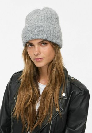 VILA, BEANIE VIUMAY KNITTED - Bonnet - light grey melange