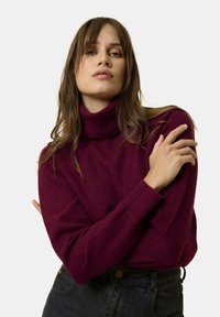 Just Cashmere COL ROULÉ - Svetr - bordeaux