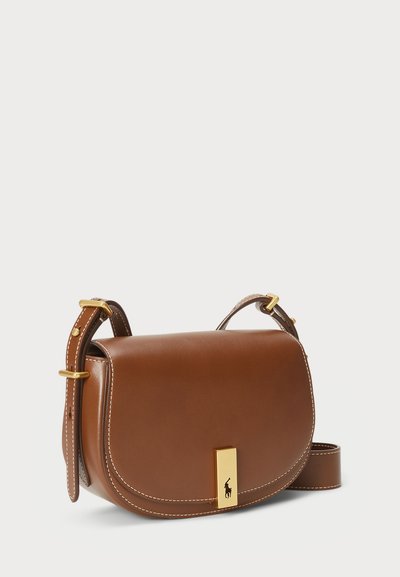 Polo Ralph Lauren POLO ID CALFSKIN MINI SADDLE BAG - Soma ar siksnu pāri ķermenim - cuoio