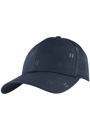 Casquette de baseball bleu foncé avec des logos "K" subtilement répétés et un texte "Karl Lagerfeld" sur le côté, présentée sur fond blanc.