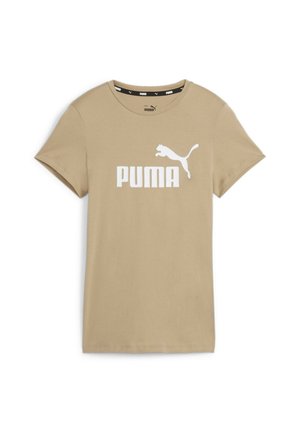 Puma LOGO TEE  - T-shirt med print - beige