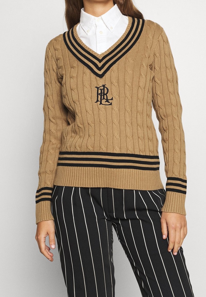 Lauren Ralph Lauren Stickad tröja - camel