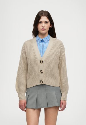 JDYJUSTY SHORT CARDIGAN - Gilet - simply taupe