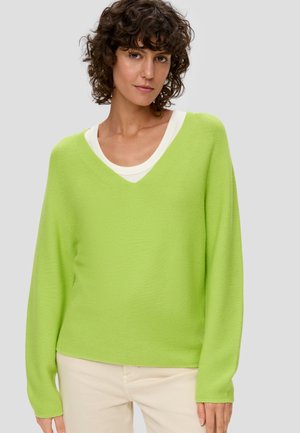 MIT V-AUSSCHNITT - Trui - limettengrün