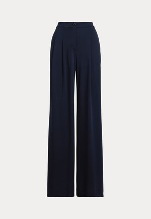 Lauren Ralph Lauren, PLEATED STRETCH JERSEY WIDE-LEG PANT - Панталони - navy