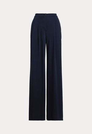 Lauren Ralph Lauren, PLEATED STRETCH JERSEY WIDE-LEG PANT - Панталони - navy