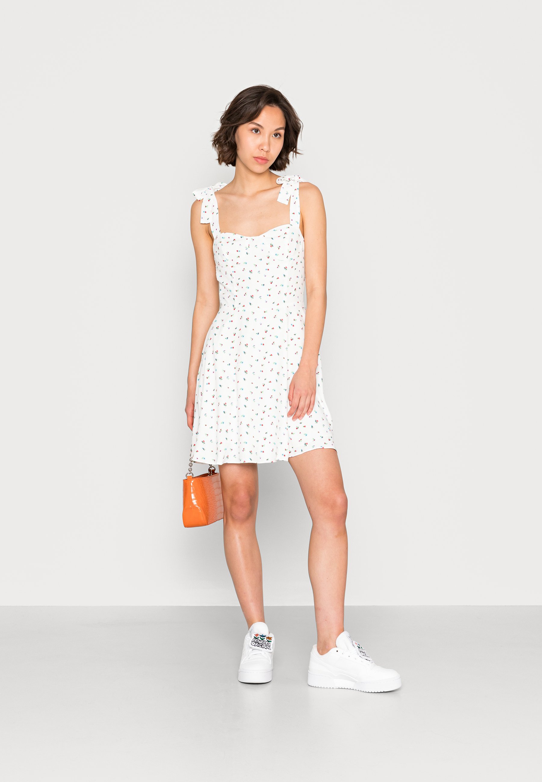 TIE STRAPS - Day dress - bright ditsy 