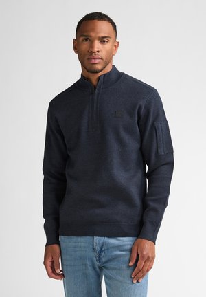 Petrol Industries, UTILITY HALF-ZIP KNIT STONEFIELD - Pullover - royal navy