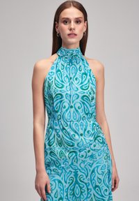 adL HALTER NECK - Vestido largo - printed blue