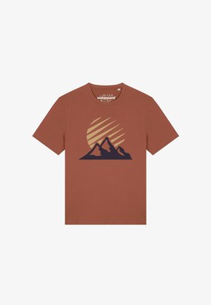 watapparel, MOUNTAIN AND SUN - T-shirt print - heritage brown