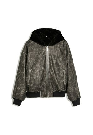Bershka, REVERSIBLE FUR JACKET - Veste en similicuir - black