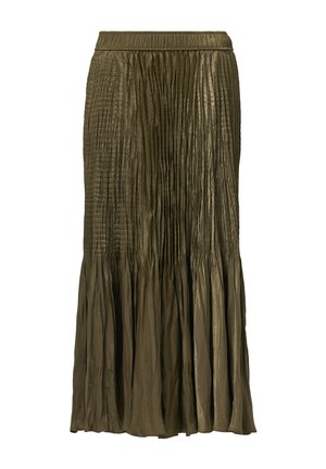 Leem, PLISSE AND PLEAT DETAILS SKIRT - Falda acampanada - green