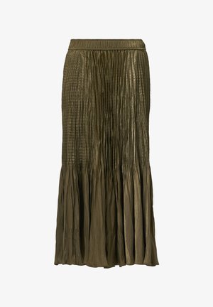 Leem, PLISSE AND PLEAT DETAILS SKIRT - Falda acampanada - green