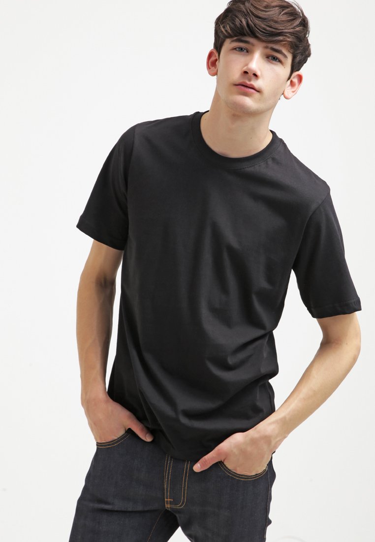 3 PACK - Basic T-shirt - schwarz/grau 